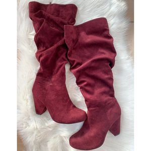 TORRID Faux Suede, Slouch, heeled Boots